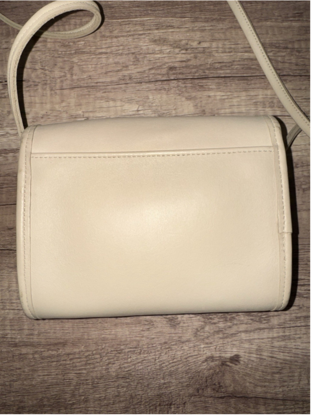 Vintage Coach Christie 9892 Bone Leather USA Minimalist Crossbody Bag - Picture 2 of 16